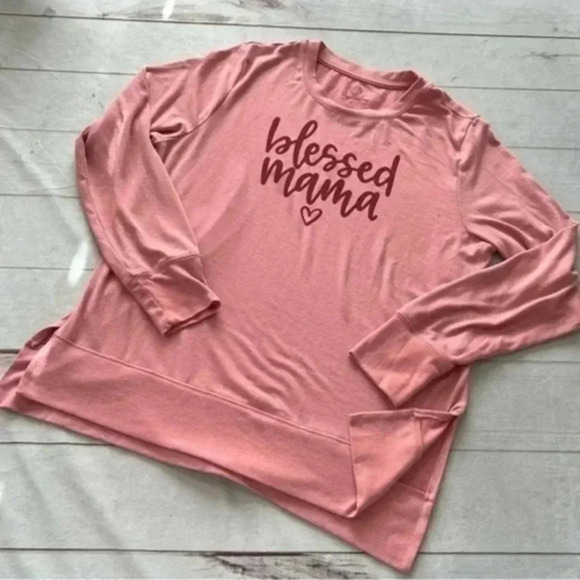Positivi Tees Women's Long Sleeve Hacci Graphic Tops Peach Glaze Large … - Picture 1 of 8